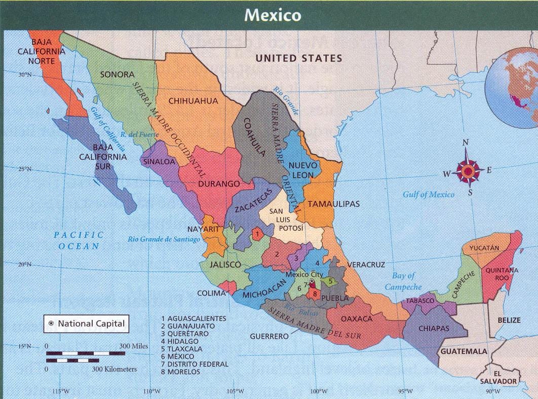 aztec მექსიკაში რუკა