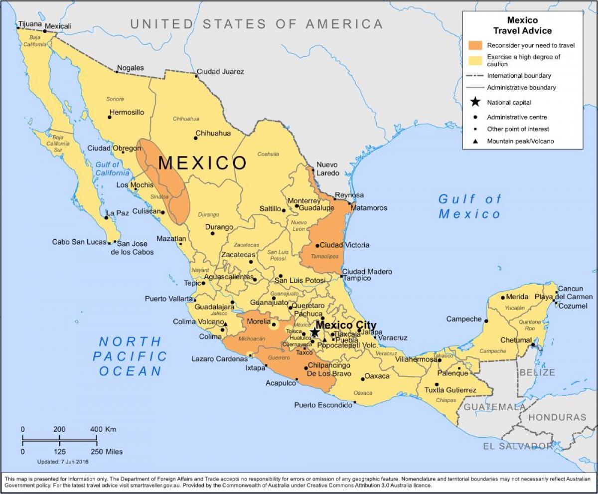 ამინდის მექსიკაში რუკა