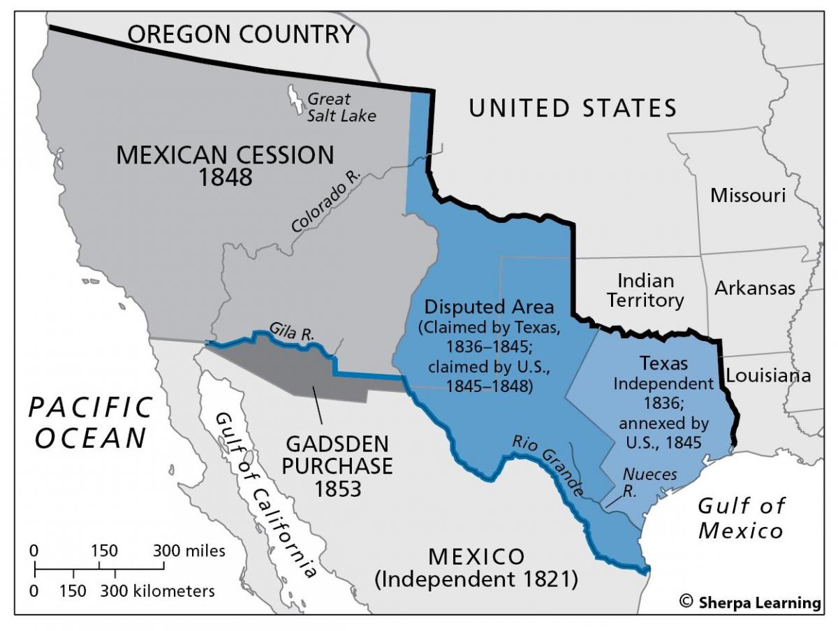 რუკა მექსიკის cession