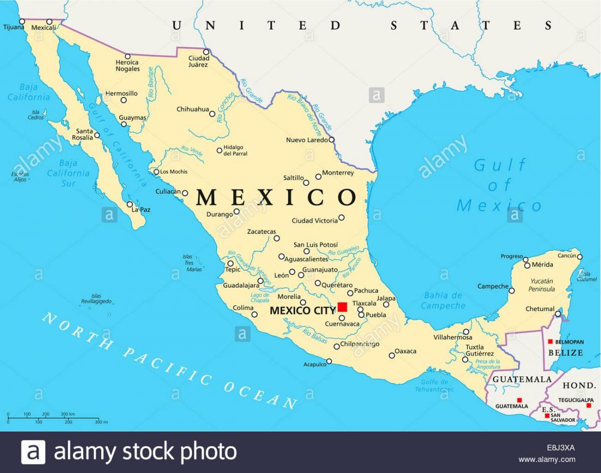მექსიკის ქალაქების რუკა