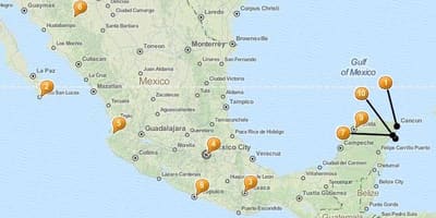 რუკა დასვენება ლაქების in Mexico