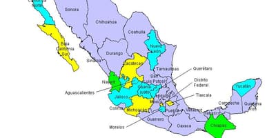 რუკა Mexicos შტატები