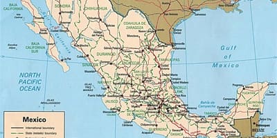 რუკა მექსიკის საკურორტო ქალაქებში