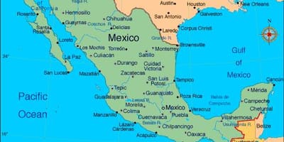 რუკა კურორტების in Mexico