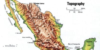 მექსიკაში ტოპოგრაფიული რუკა