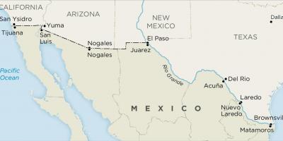 აშშ-სა და მექსიკის საზღვარზე რუკა