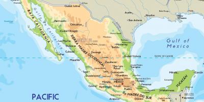მექსიკაში ფიზიკური რუკა